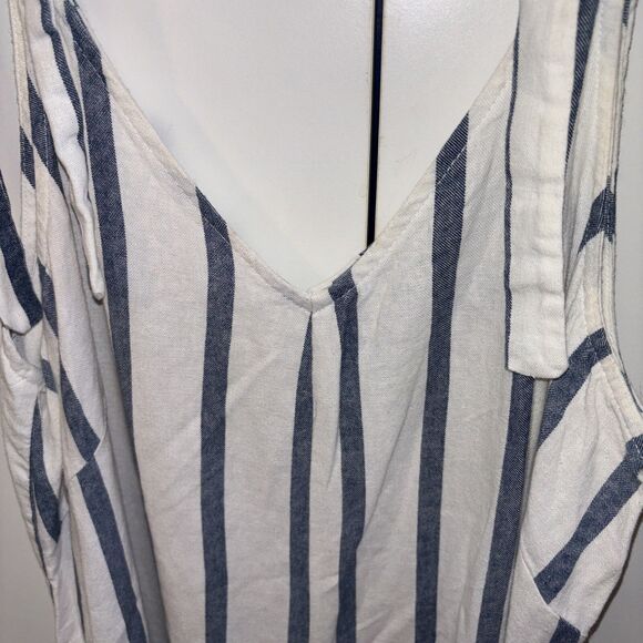 Ivy Street Women Jumpsuit Linen Rayon Romper L Wide Leg Beach Boho Sleeveless - Picture 3 of 8